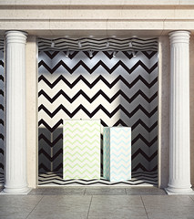 Fototapeta premium Storefront with empty pedestals