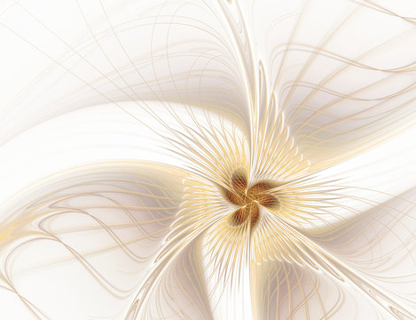 Abstract fractal beige flower