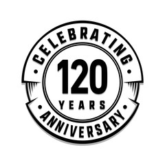 120 years anniversary logo template. Vector and illustration.
