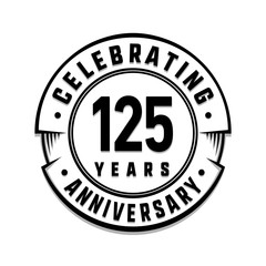 125 years anniversary logo template. Vector and illustration.
