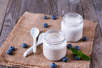 Healthy breakfast with yogurt and berries