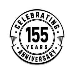 155 years anniversary logo template. Vector and illustration.
