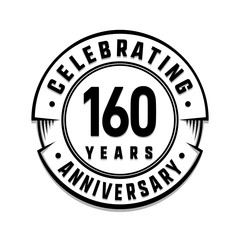 160 years anniversary logo template. Vector and illustration.
