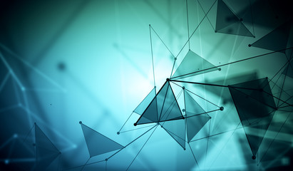 Blue polygonal wallpaper, technology