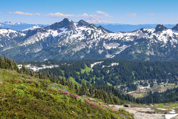Fototapeta na wymiar Cascade Mountains, Mount Rainier National Park