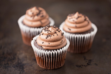 Chocolate Cupcakes on Baking Sheet