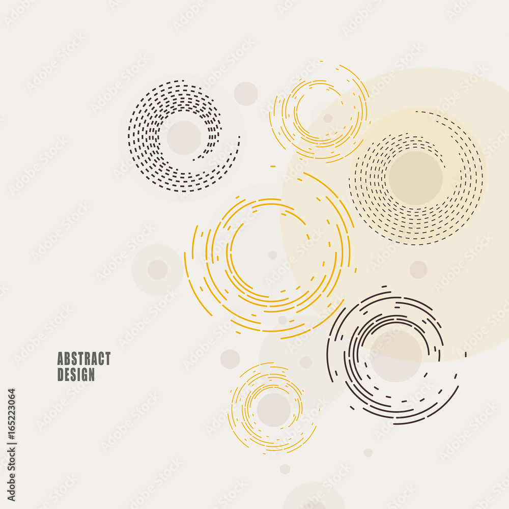 Aufkleber vector background of circles and rounded lines in vintage style