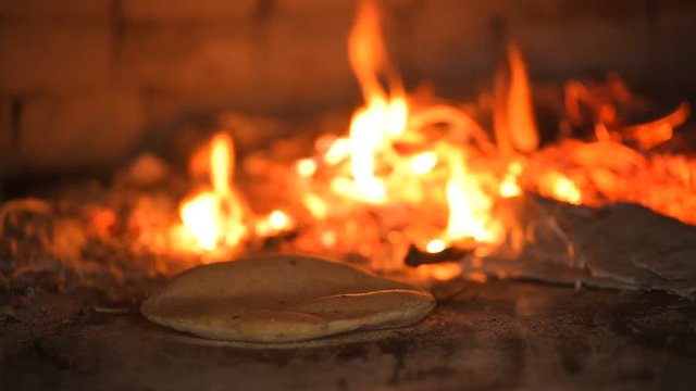 puccia bread that swells in the oven