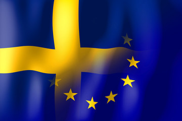 Sweden and European Union flags