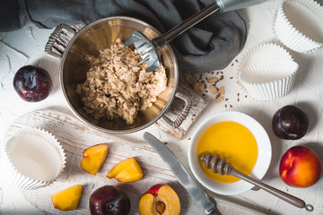 Ingredients for the preparation of tartlets from peanut butter