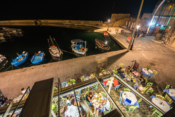 Fish restourants at Chania/Crete/Greece at night