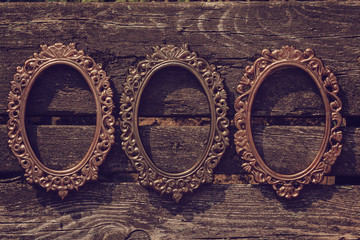 Old bronze oval frame bronze
