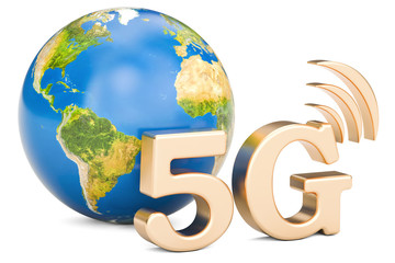 Global 5G concept, 3D rendering