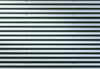 Corrugated metal sheet. Silver gray background pattern with shiny reflection.
