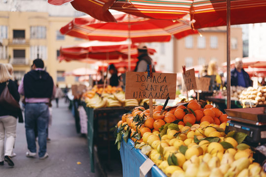 Wochenmarkt in Zagreb, Kroatien