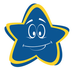 cartoon smiling star emoji vector image