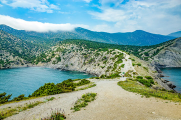 View of cape Kapchik, Golitsinskaya trail, Crimea