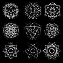 Geometric pattern symmetry symbol fractale pentagram astrology