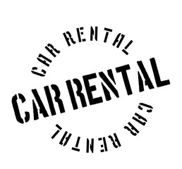Car Rental rubber stamp. Grunge design with dust scratches. Effects can be easily removed for a clean, crisp look. Color is easily changed.