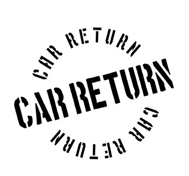 Car Return rubber stamp. Grunge design with dust scratches. Effects can be easily removed for a clean, crisp look. Color is easily changed.