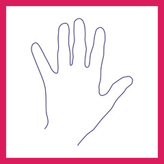 Outline hand with fingers spread out