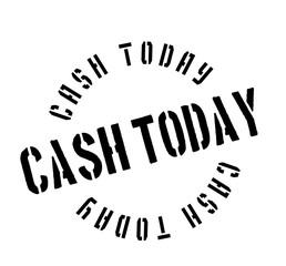 Cash Today rubber stamp. Grunge design with dust scratches. Effects can be easily removed for a clean, crisp look. Color is easily changed.
