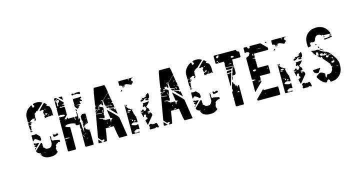 Characters rubber stamp. Grunge design with dust scratches. Effects can be easily removed for a clean, crisp look. Color is easily changed.
