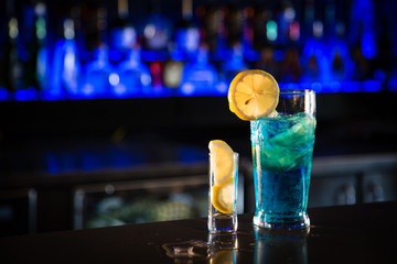 Summer drink with lemon 