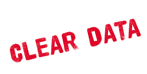 Clear Data rubber stamp. Grunge design with dust scratches. Effects can be easily removed for a clean, crisp look. Color is easily changed.