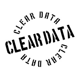 Clear Data rubber stamp. Grunge design with dust scratches. Effects can be easily removed for a clean, crisp look. Color is easily changed.