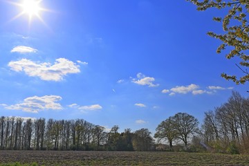 Panorama Wolken und Felder