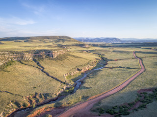 Naklejka premium northern Colorado foothills aerial view