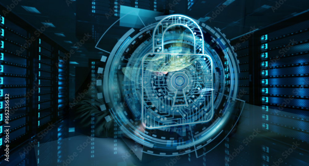 Leinwandbilder Hacker accessing to personal data information with a computer 3D rendering