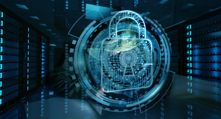 Hacker accessing to personal data information with a computer 3D rendering