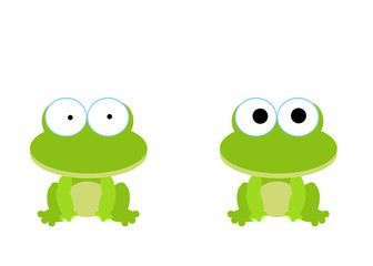 カエル　cute frog character on white background