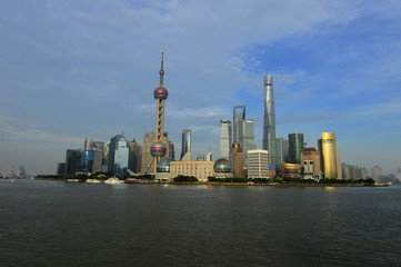 Obraz premium Shanghai world financial center skyscrapers