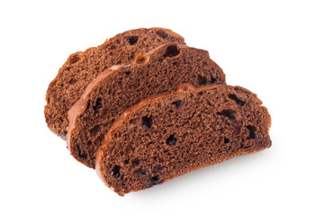 slice of chocolate chip loaf bread on white