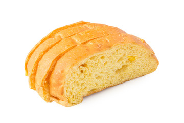 slice of loaf bread on white
