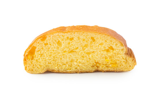 slice of loaf bread on white