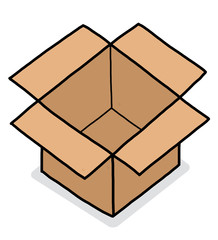 brown cardboard box / cartoon vector and illustration, hand drawn style, isolated on white background.