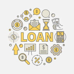 Loan round colorful illustration