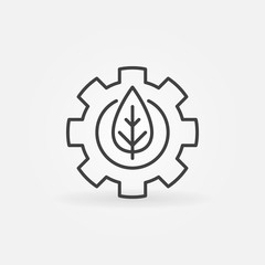 Leaf in gear outline icon