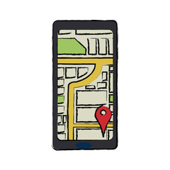smartphone with navigation gps mobile application