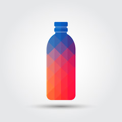 Bottle of water icon, Colorful geometric style