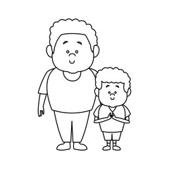 Illustration of a Father and Son Playing Together