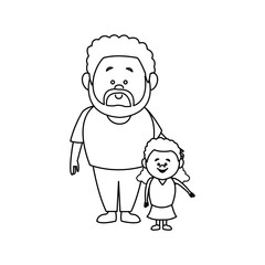 father with his daughter and casual clothes