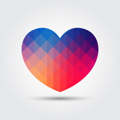 Heart icon, Colorful geometric style
