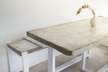 Applied furniture set of concrete panel