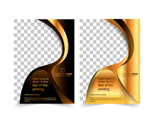 Gold Brochure business template vector