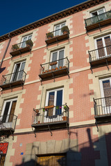 Fototapeta na wymiar Building under sunny sky in Madrid, Spain